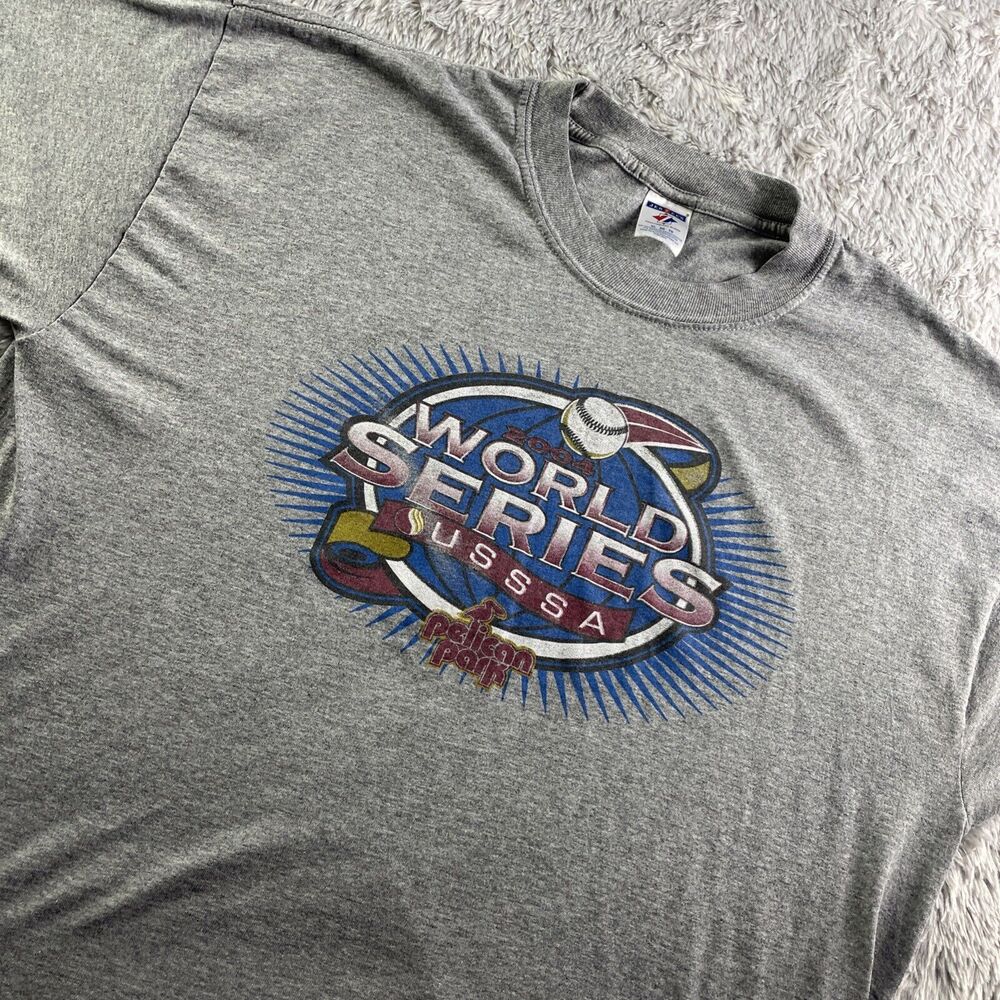 Vintage USSSA World Series Shirt Mens Extra Large Gray 2004 Pelican Park